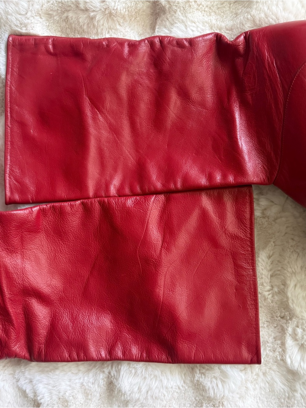 Red Leather Heeled Boots - Women's Stylish Boot